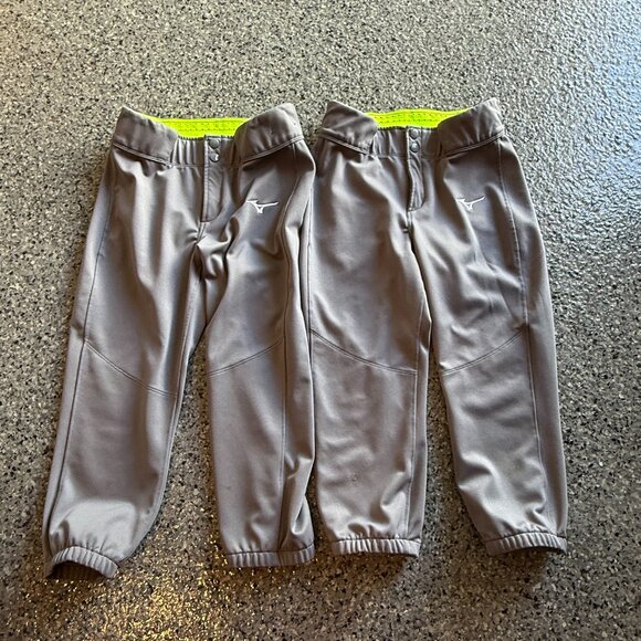 TWO (2) Pairs of Gray Mizuno Softball Pants - Picture 1 of 6